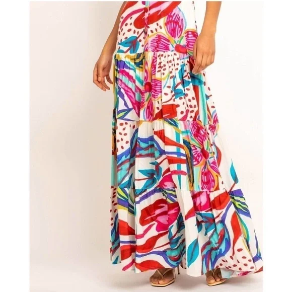 PatBo Flora Textured Tiered Flowy Maxi Dress NWT - Picture 4 of 14